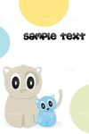 Adorable Abstract Cat and Kitten with Sample Text